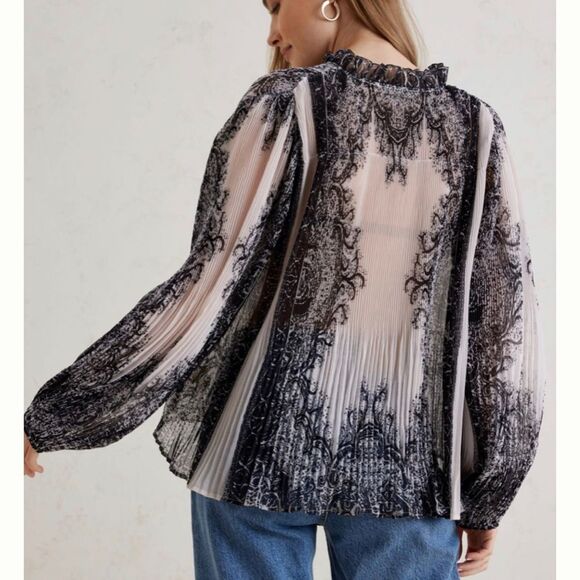 Anthropologie Black and Cream Blouse - Picture 5 of 15